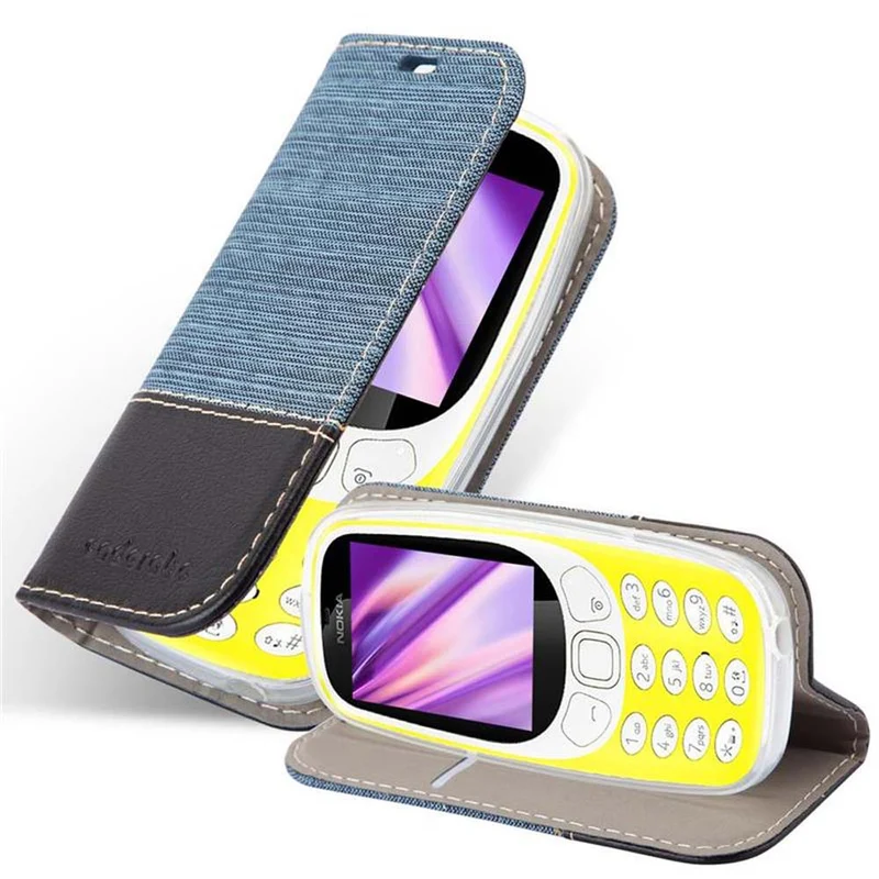 Cadorabo Hülle kompatibel mit Nokia 3310 2G Schutzhülle mit Magnetverschluss, Standfunktion und Kartenfach
