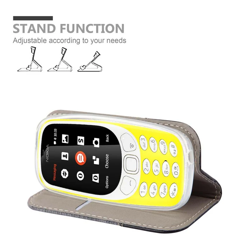 Cadorabo Hülle kompatibel mit Nokia 3310 2G Schutzhülle mit Magnetverschluss, Standfunktion und Kartenfach