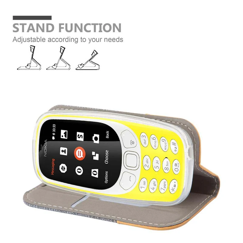Cadorabo Hülle kompatibel mit Nokia 3310 2G Schutzhülle mit Magnetverschluss, Standfunktion und Kartenfach