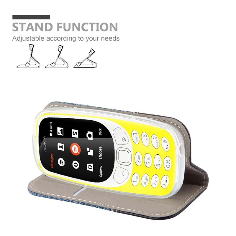 Cadorabo Hülle kompatibel mit Nokia 3310 2G Schutzhülle mit Magnetverschluss, Standfunktion und Kartenfach