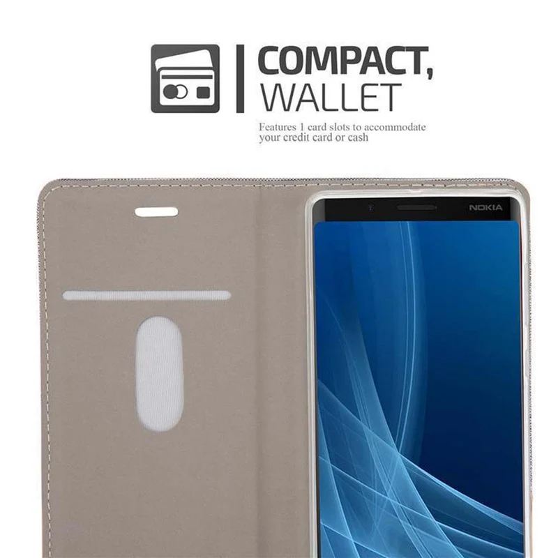 Cadorabo Hülle kompatibel mit Nokia 8 Sirocco Schutzhülle mit Magnetverschluss, Standfunktion und Kartenfach