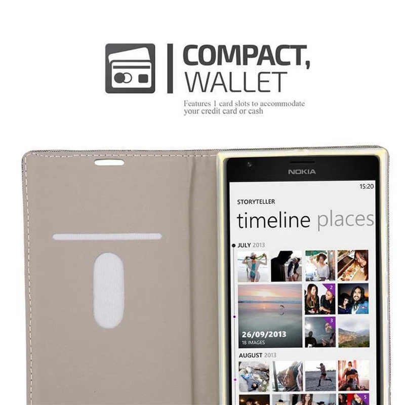 Cadorabo Hülle kompatibel mit Nokia Lumia 1520 Schutzhülle mit Magnetverschluss, Standfunktion und Kartenfach