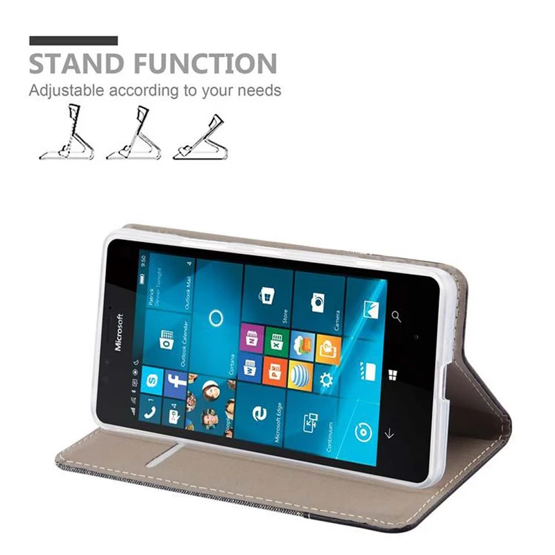 Cadorabo Hülle kompatibel mit Nokia Lumia 950 Schutzhülle mit Magnetverschluss, Standfunktion und Kartenfach