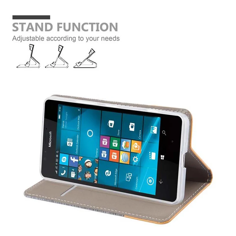 Cadorabo Hülle kompatibel mit Nokia Lumia 950 Schutzhülle mit Magnetverschluss, Standfunktion und Kartenfach