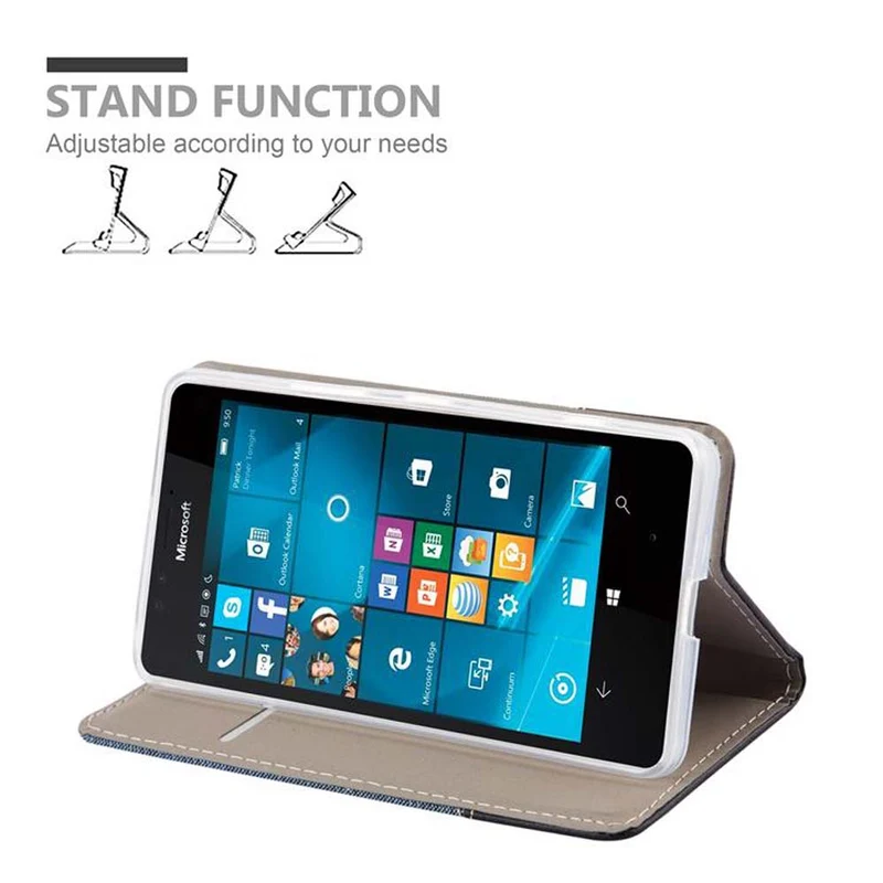Cadorabo Hülle kompatibel mit Nokia Lumia 950 Schutzhülle mit Magnetverschluss, Standfunktion und Kartenfach