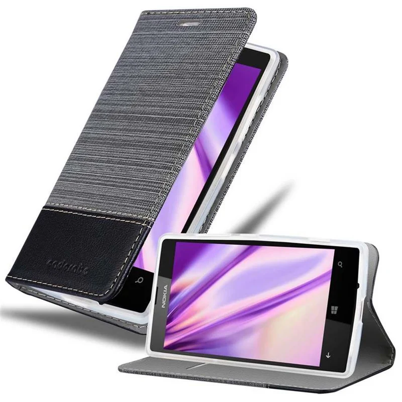 Cadorabo Hülle kompatibel mit Nokia Lumia 520 / 521 Schutzhülle mit Magnetverschluss, Standfunktion und Kartenfach
