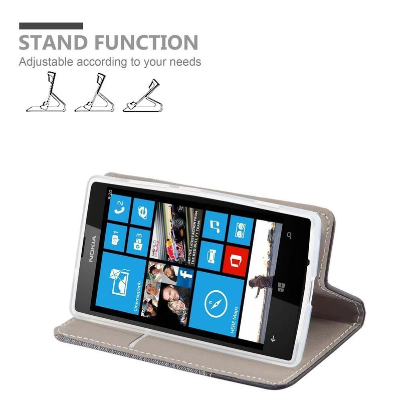Cadorabo Hülle kompatibel mit Nokia Lumia 520 / 521 Schutzhülle mit Magnetverschluss, Standfunktion und Kartenfach