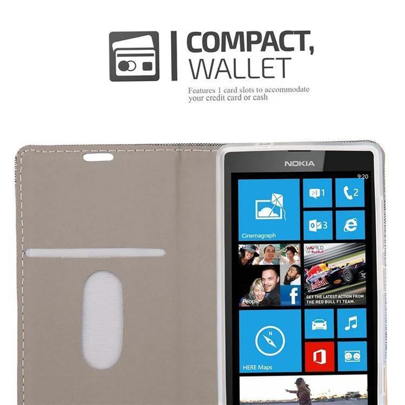 Cadorabo Hülle kompatibel mit Nokia Lumia 520 / 521 Schutzhülle mit Magnetverschluss, Standfunktion und Kartenfach