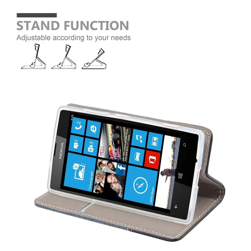 Cadorabo Hülle kompatibel mit Nokia Lumia 520 / 521 Schutzhülle mit Magnetverschluss, Standfunktion und Kartenfach