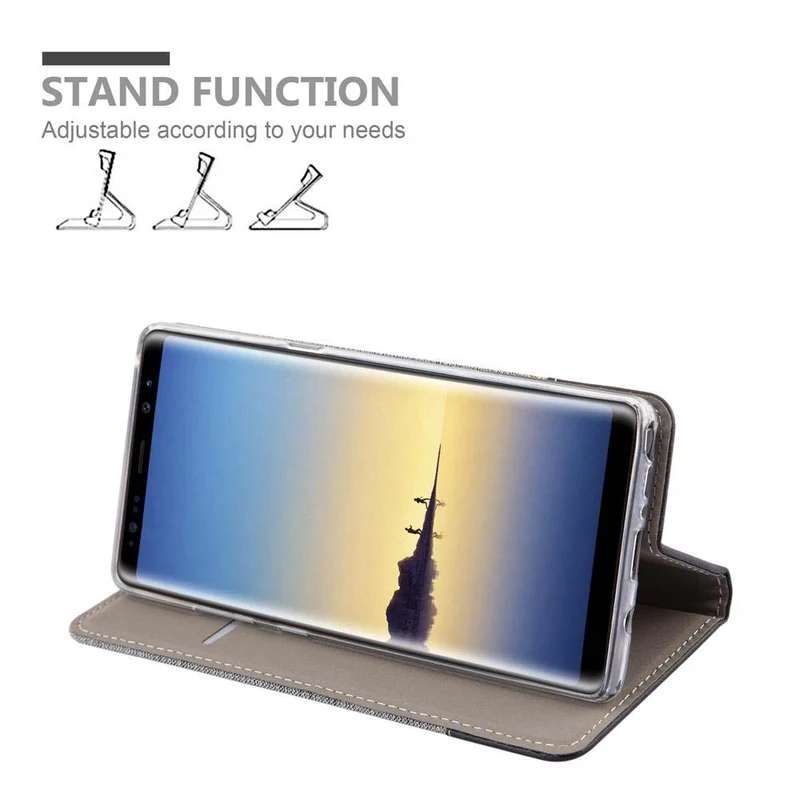 Cadorabo Hülle kompatibel mit Samsung Galaxy NOTE 8 Schutzhülle mit Magnetverschluss, Standfunktion und Kartenfach
