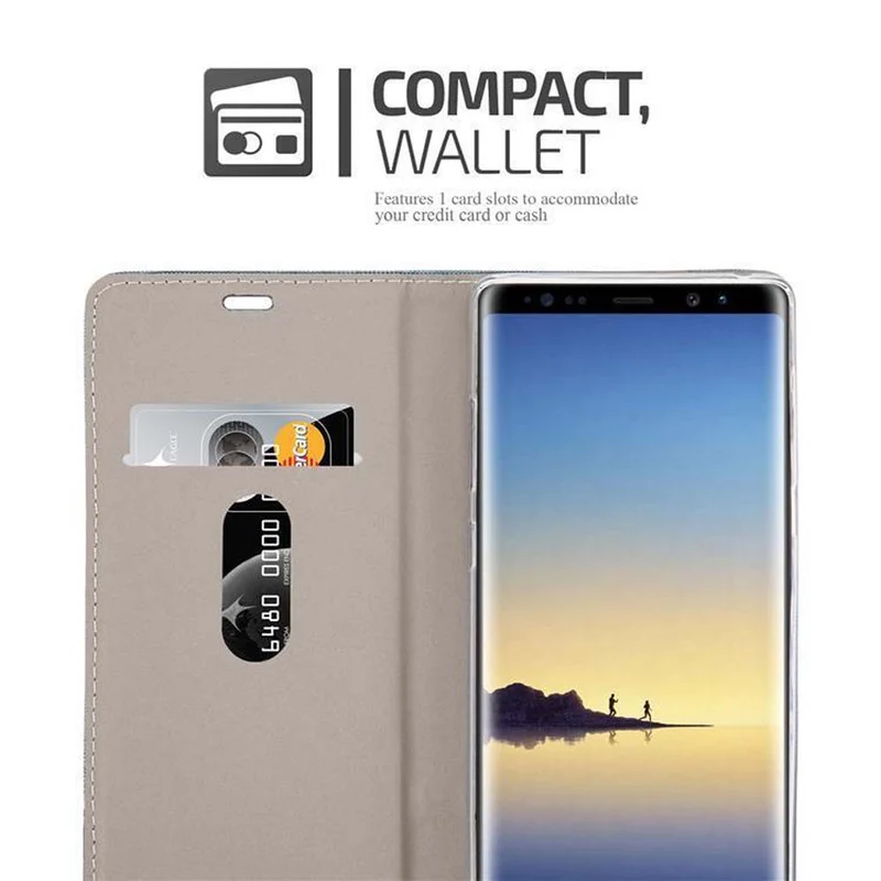 Cadorabo Hülle kompatibel mit Samsung Galaxy NOTE 8 Schutzhülle mit Magnetverschluss, Standfunktion und Kartenfach