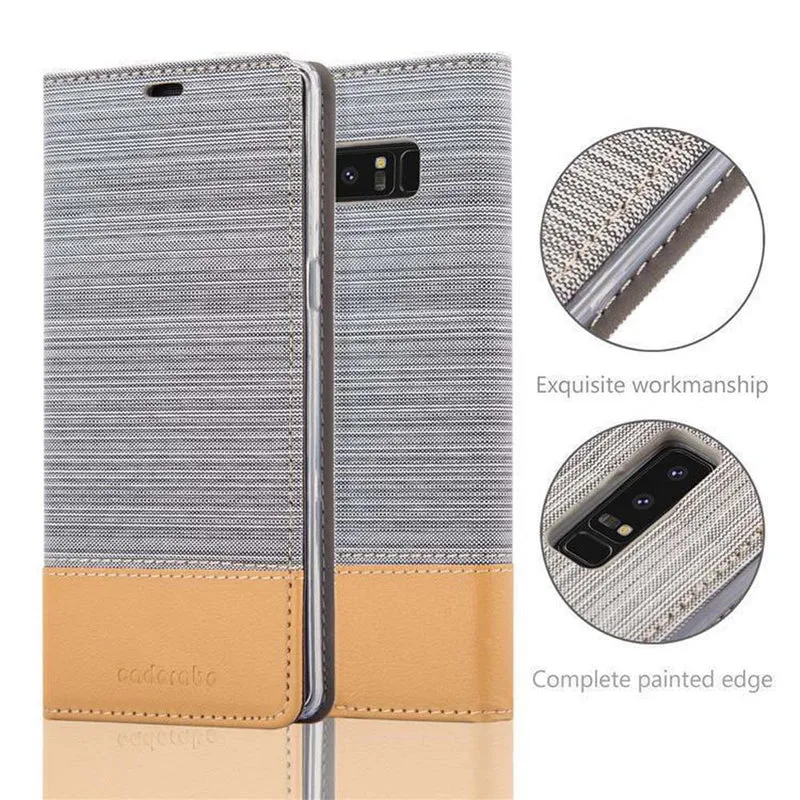 Cadorabo Hülle kompatibel mit Samsung Galaxy NOTE 8 Schutzhülle mit Magnetverschluss, Standfunktion und Kartenfach