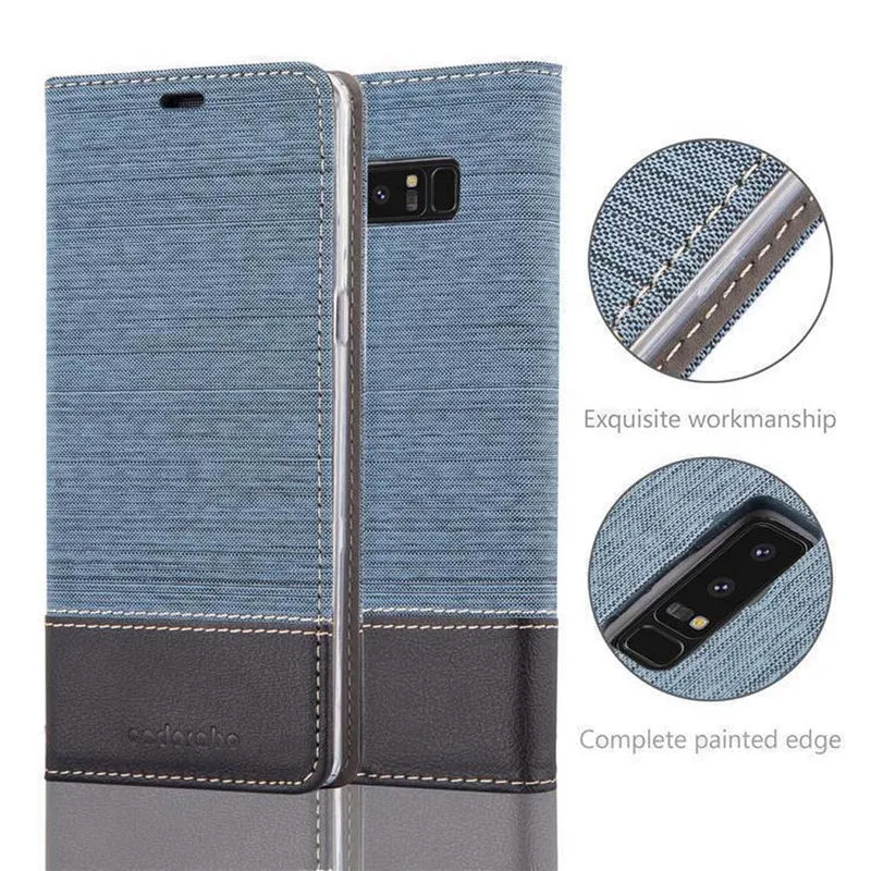Cadorabo Hülle kompatibel mit Samsung Galaxy NOTE 8 Schutzhülle mit Magnetverschluss, Standfunktion und Kartenfach
