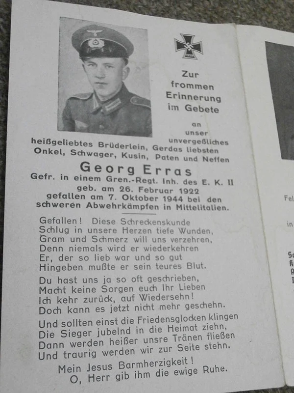 Sterbebilder zweier Brüder