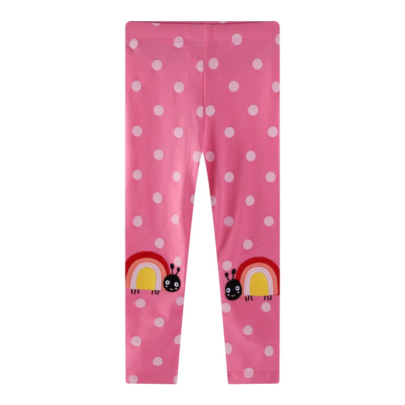 Mädchen Leggings mit fröhlichem Schnecken- und Punkten-Motiv Drune