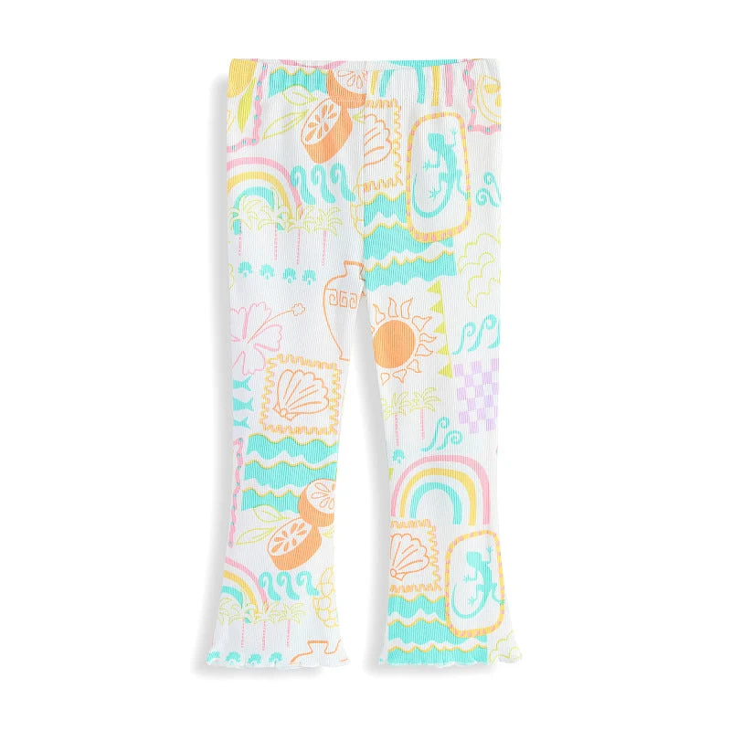 Mädchen Leggings mit buntem Strandmotiv Drune