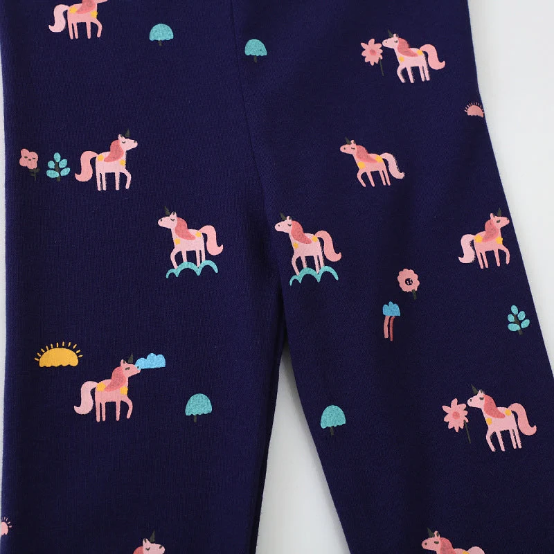 Mädchen Leggings mit buntem Einhorn-Design Drune
