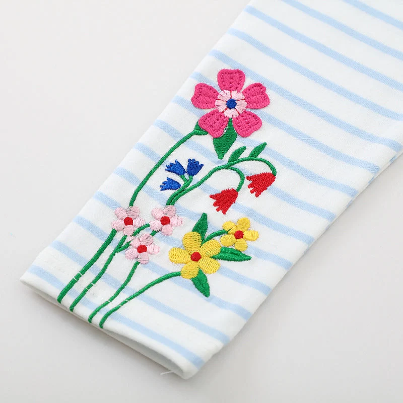 Mädchen Leggings mit buntem Blütenstickdesign Drune
