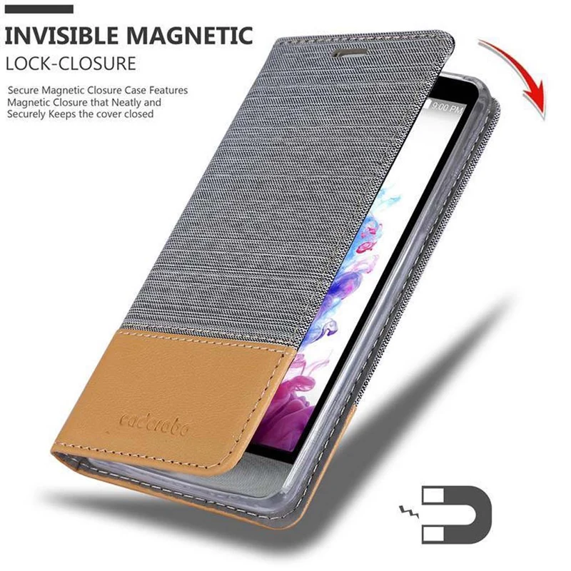 Cadorabo Hülle kompatibel mit LG STYLUS 3 Schutzhülle mit Magnetverschluss, Standfunktion und Kartenfach