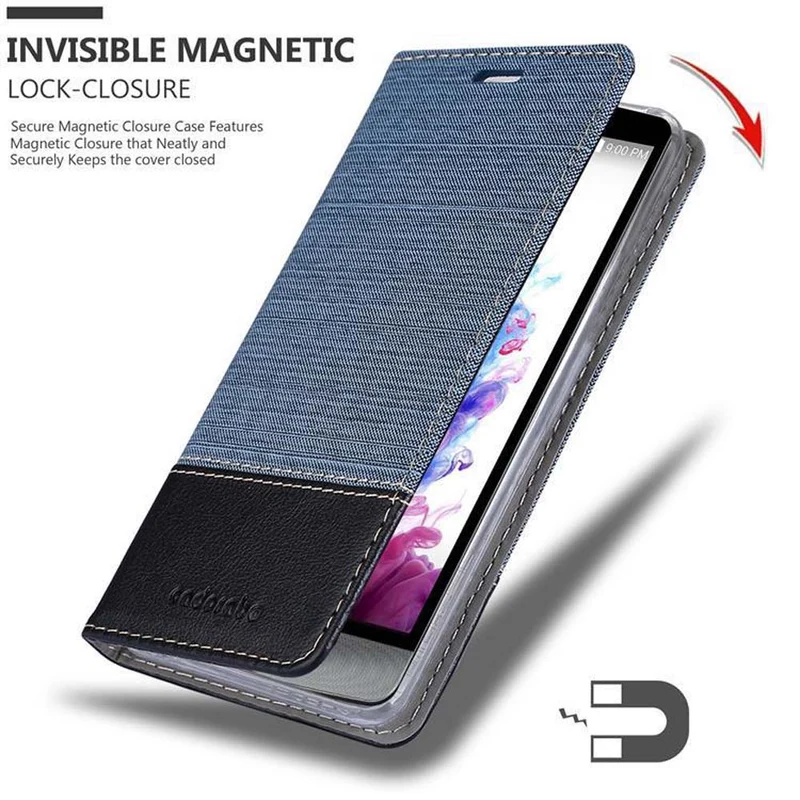 Cadorabo Hülle kompatibel mit LG STYLUS 3 Schutzhülle mit Magnetverschluss, Standfunktion und Kartenfach