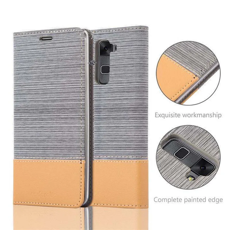 Cadorabo Hülle kompatibel mit LG STYLUS 2 Schutzhülle mit Magnetverschluss, Standfunktion und Kartenfach