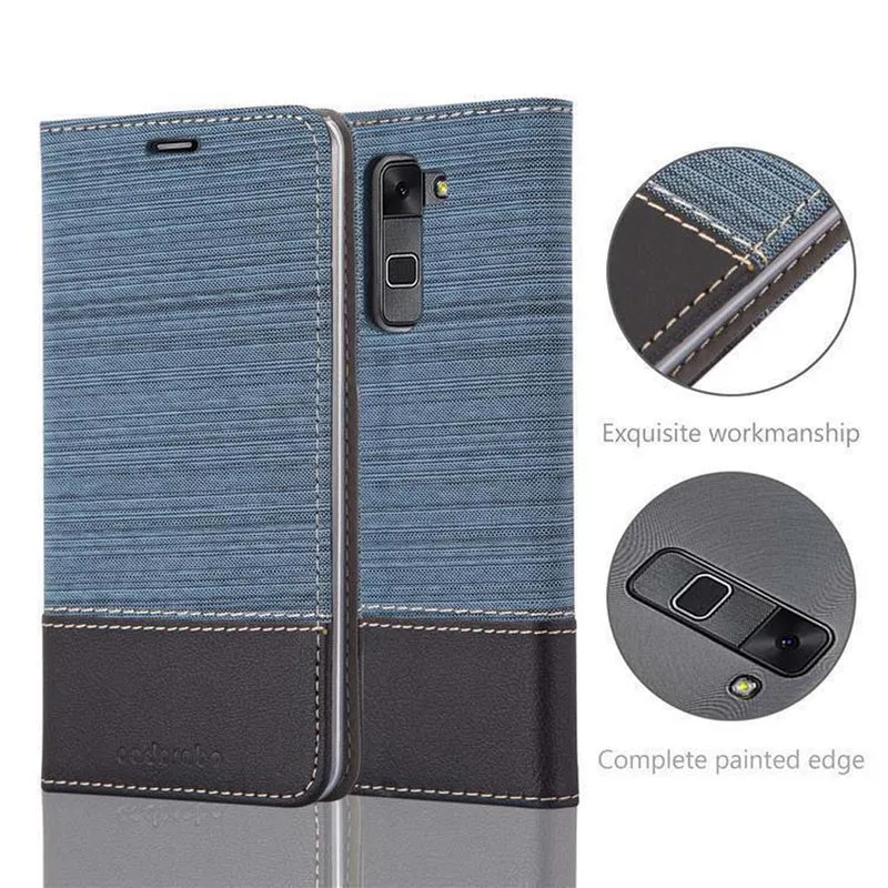 Cadorabo Hülle kompatibel mit LG STYLUS 2 Schutzhülle mit Magnetverschluss, Standfunktion und Kartenfach