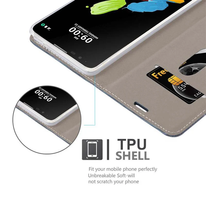 Cadorabo Hülle kompatibel mit LG STYLUS 2 Schutzhülle mit Magnetverschluss, Standfunktion und Kartenfach