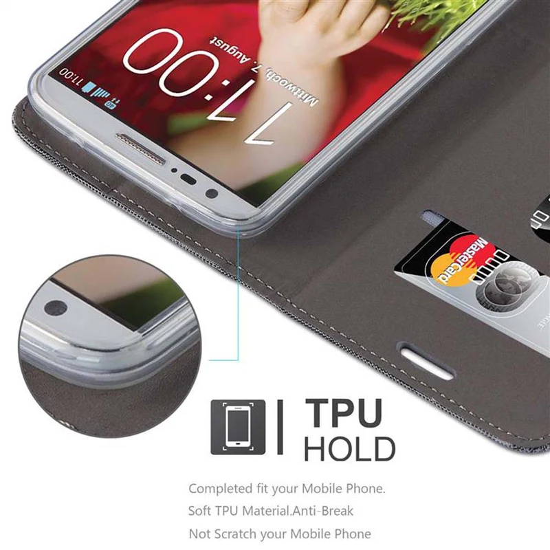 Cadorabo Hülle kompatibel mit LG G2 MINI Schutzhülle mit Magnetverschluss, Standfunktion und Kartenfach