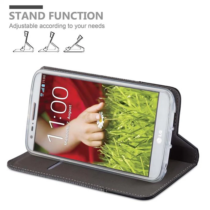 Cadorabo Hülle kompatibel mit LG G2 MINI Schutzhülle mit Magnetverschluss, Standfunktion und Kartenfach