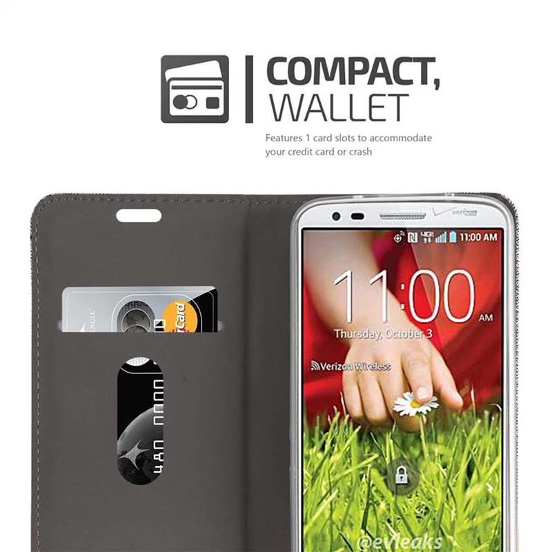 Cadorabo Hülle kompatibel mit LG G2 MINI Schutzhülle mit Magnetverschluss, Standfunktion und Kartenfach