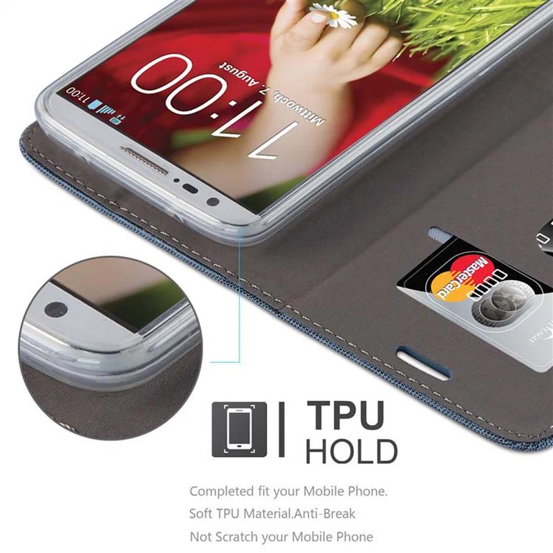 Cadorabo Hülle kompatibel mit LG G2 MINI Schutzhülle mit Magnetverschluss, Standfunktion und Kartenfach