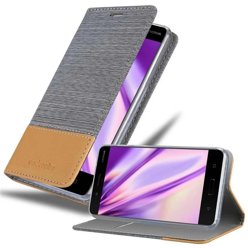 Cadorabo Hülle kompatibel mit Nokia 8 2017 Schutzhülle mit Magnetverschluss, Standfunktion und Kartenfach