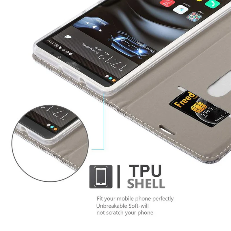 Cadorabo Hülle kompatibel mit Huawei MATE 8 Schutzhülle mit Magnetverschluss, Standfunktion und Kartenfach