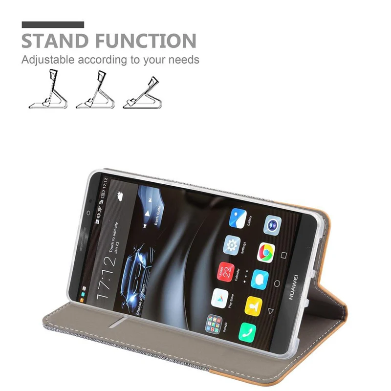 Cadorabo Hülle kompatibel mit Huawei MATE 8 Schutzhülle mit Magnetverschluss, Standfunktion und Kartenfach