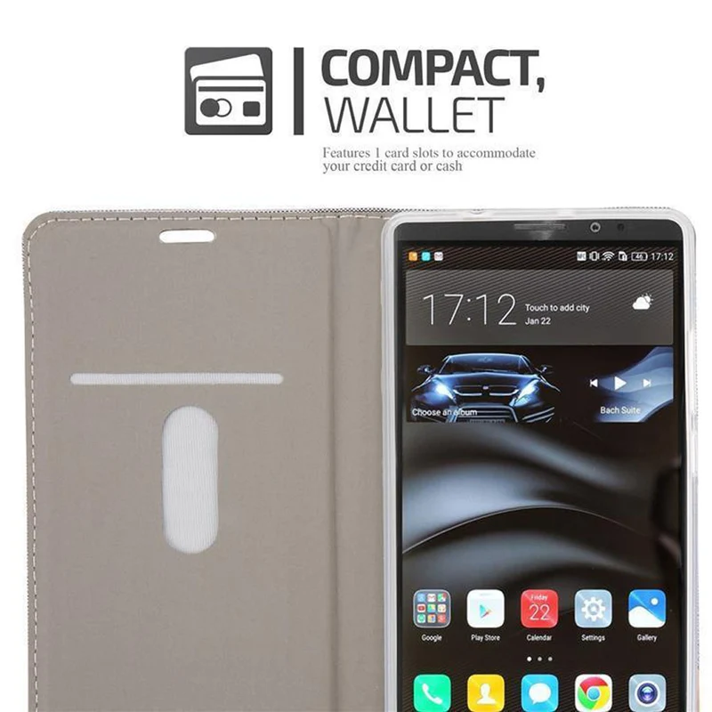 Cadorabo Hülle kompatibel mit Huawei MATE 8 Schutzhülle mit Magnetverschluss, Standfunktion und Kartenfach