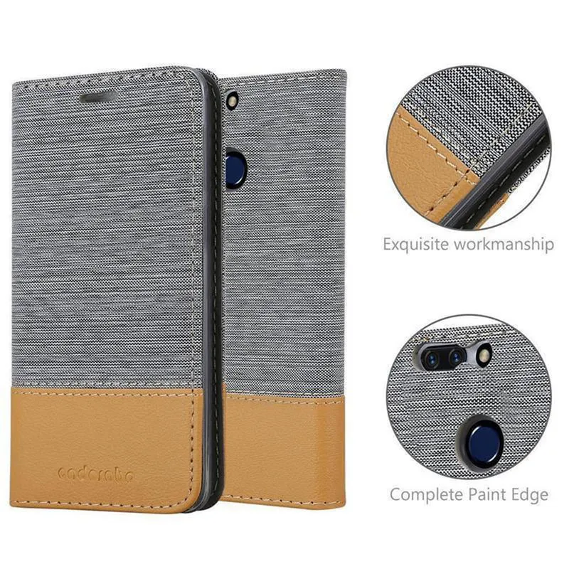 Cadorabo Hülle kompatibel mit Honor 8 PRO Schutzhülle mit Magnetverschluss, Standfunktion und Kartenfach