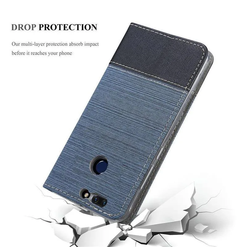 Cadorabo Hülle kompatibel mit Honor 8 PRO Schutzhülle mit Magnetverschluss, Standfunktion und Kartenfach