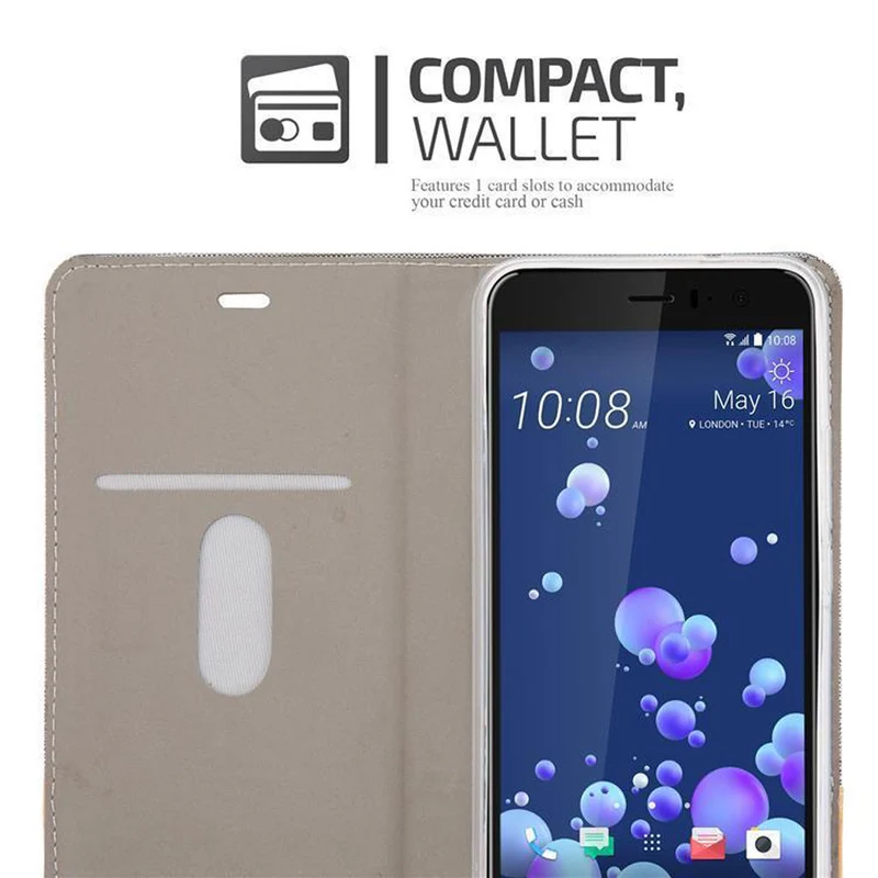 Cadorabo Hülle kompatibel mit HTC OCEAN / U11 Schutzhülle mit Magnetverschluss, Standfunktion und Kartenfach