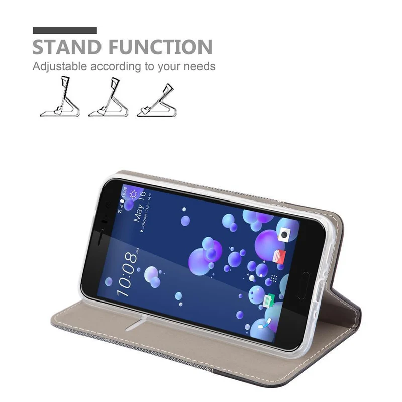 Cadorabo Hülle kompatibel mit HTC OCEAN / U11 Schutzhülle mit Magnetverschluss, Standfunktion und Kartenfach