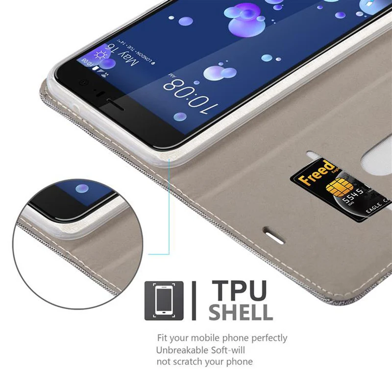 Cadorabo Hülle kompatibel mit HTC OCEAN / U11 Schutzhülle mit Magnetverschluss, Standfunktion und Kartenfach