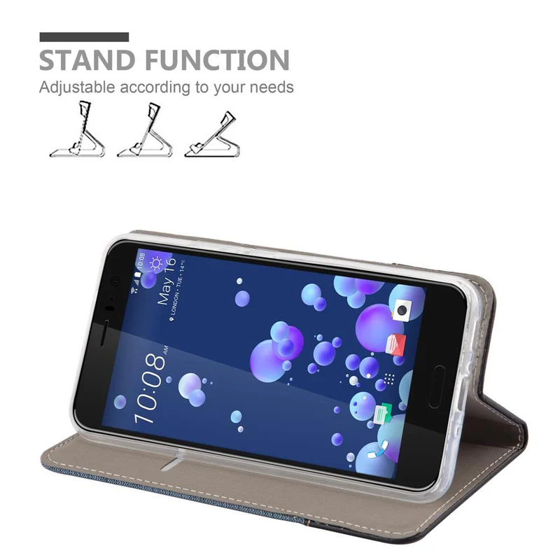 Cadorabo Hülle kompatibel mit HTC OCEAN / U11 Schutzhülle mit Magnetverschluss, Standfunktion und Kartenfach