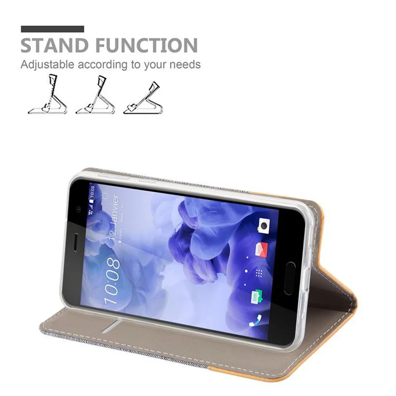 Cadorabo Hülle kompatibel mit HTC U PLAY Schutzhülle mit Magnetverschluss, Standfunktion und Kartenfach