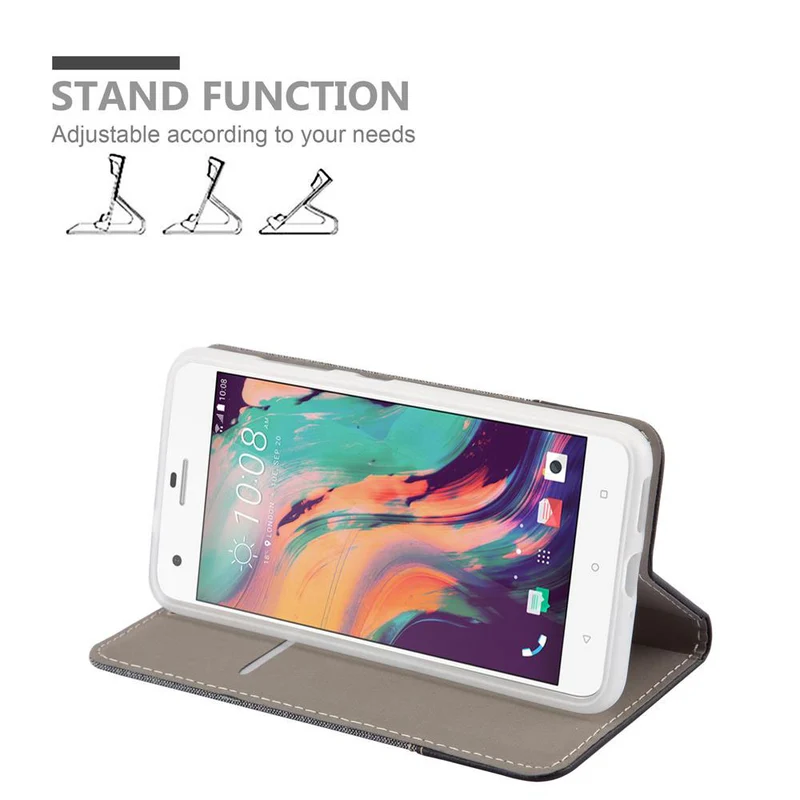 Cadorabo Hülle kompatibel mit HTC Desire 10 PRO Schutzhülle mit Magnetverschluss, Standfunktion und Kartenfach