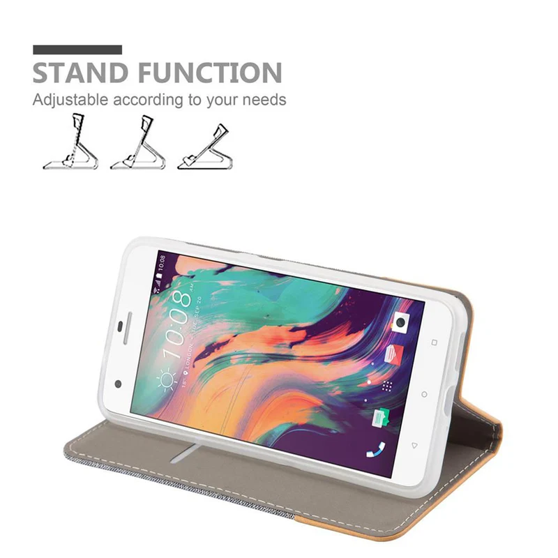 Cadorabo Hülle kompatibel mit HTC Desire 10 PRO Schutzhülle mit Magnetverschluss, Standfunktion und Kartenfach