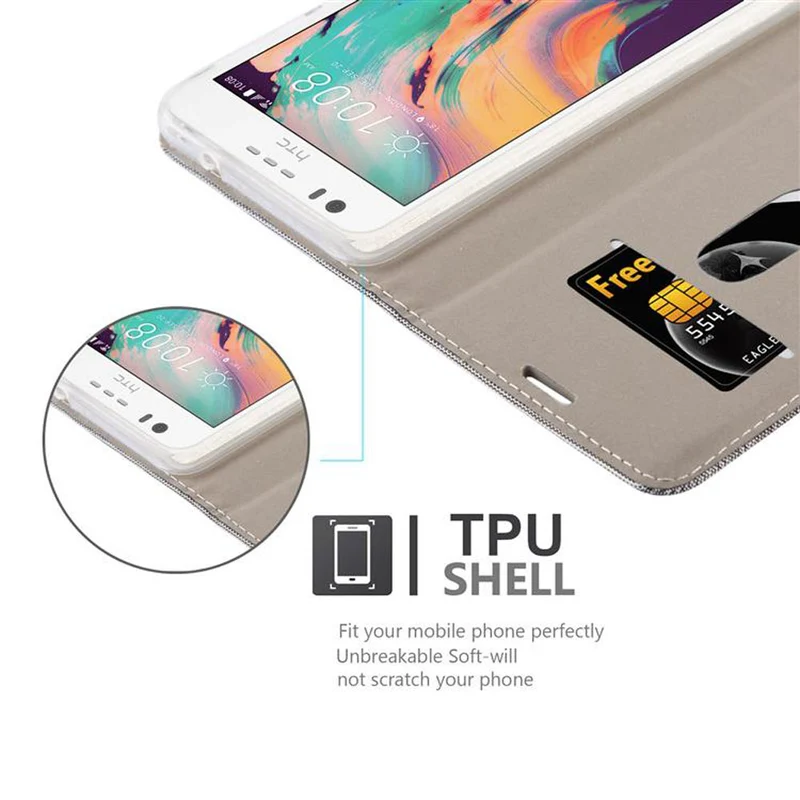 Cadorabo Hülle kompatibel mit HTC Desire 10 LIFESTYLE / Desire 825 Schutzhülle mit Magnetverschluss, Standfunktion und Kartenfach
