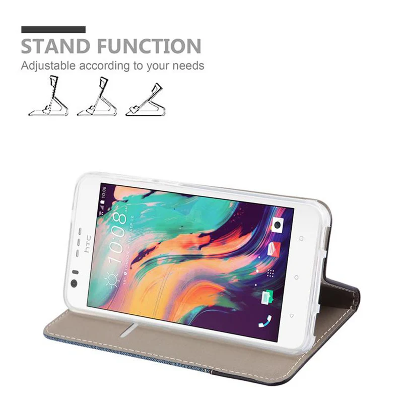 Cadorabo Hülle kompatibel mit HTC Desire 10 LIFESTYLE / Desire 825 Schutzhülle mit Magnetverschluss, Standfunktion und Kartenfach