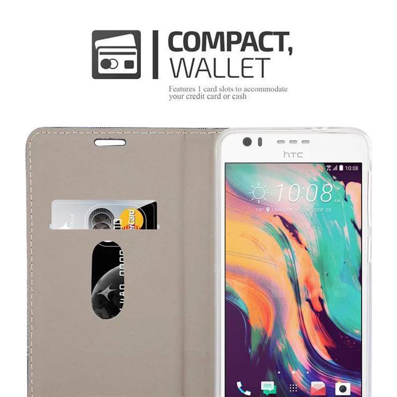 Cadorabo Hülle kompatibel mit HTC Desire 10 LIFESTYLE / Desire 825 Schutzhülle mit Magnetverschluss, Standfunktion und Kartenfach