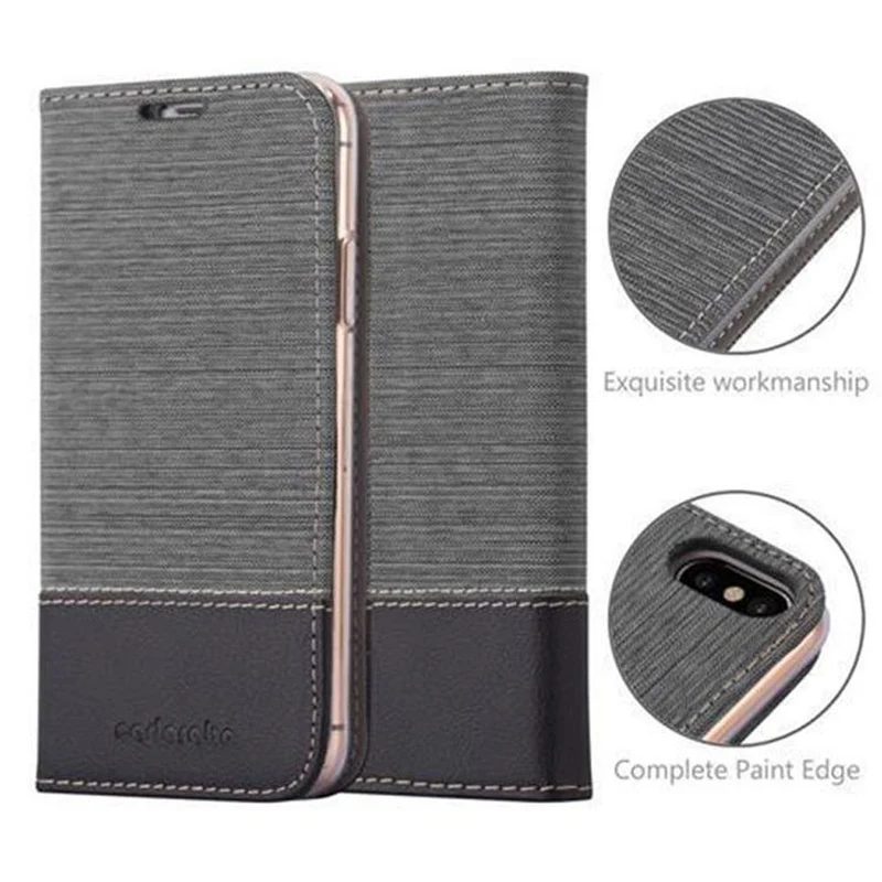 Cadorabo Hülle kompatibel mit Apple iPhone X / XS Schutzhülle mit Magnetverschluss, Standfunktion und Kartenfach