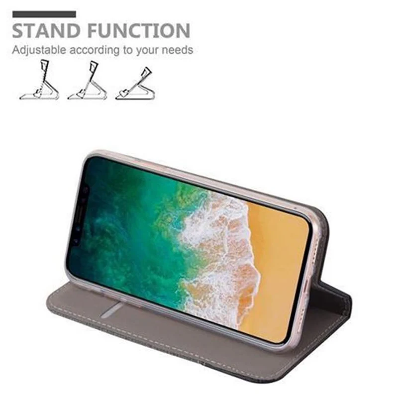 Cadorabo Hülle kompatibel mit Apple iPhone X / XS Schutzhülle mit Magnetverschluss, Standfunktion und Kartenfach