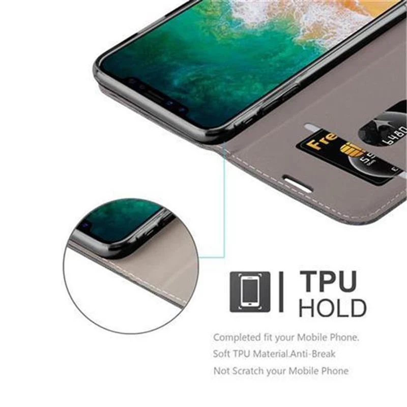 Cadorabo Hülle kompatibel mit Apple iPhone X / XS Schutzhülle mit Magnetverschluss, Standfunktion und Kartenfach